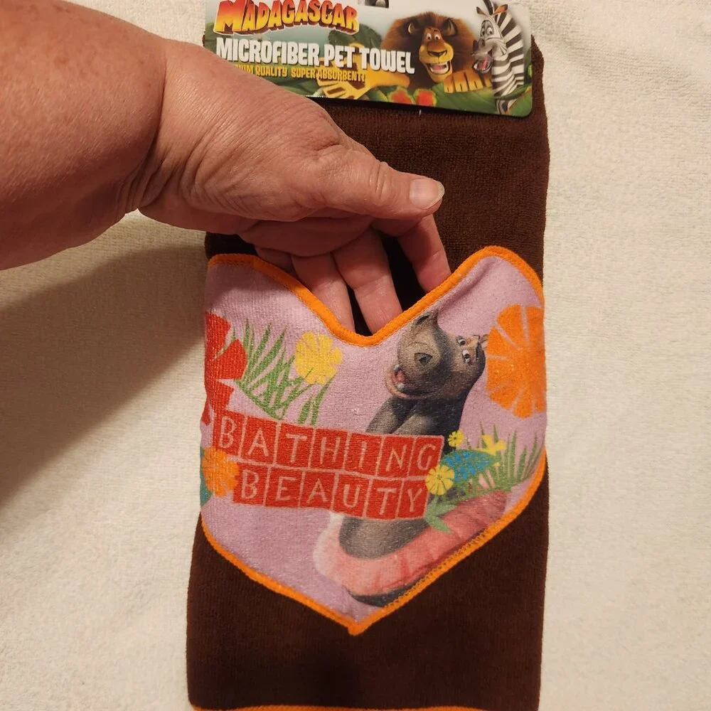 Set of 3 Madagascar Microfiber Pet Towels - NWT